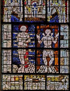 Fenêtre w115 représentant Saint Sébastien et Saint Quentin - French School