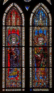 Fenêtre w11 représentant les Empereurs Henri de Bamberg et Frédéric Barberousse