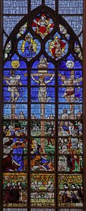 Fenêtre w11 représentant la Crucifixion - French School