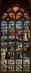 Fenêtre w121 représentant la Trinité ; Louis IX et les Carmélites