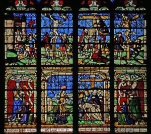 Fenêtre w19 - La Crucifixion, la Déposition et la Pietà
