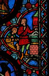 Fenêtre w1 représentant une scène de la vie de Saint Martin