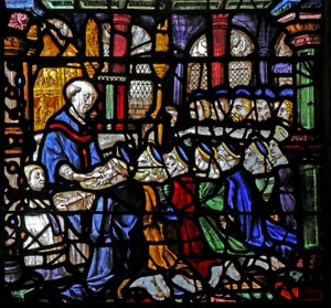 Fenêtre w1 - La Confrérie du Saint-Sacrement prend la Communion - French School