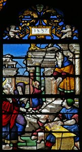 Fenêtre w20 - Scène de la vie de la Vierge Marie : la Présentation au Temple - French School