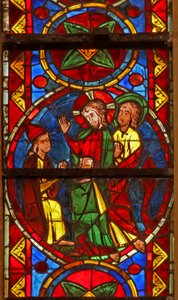 Scène de la vie de Saint Thomas : le Christ reçoit le messager de Gundaphorus et dit à Saint Thomas d