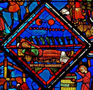 Vitrail w24 représentant les rêves de Joseph