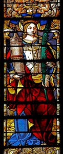 Vitrail w2 représentant Sainte Barbe