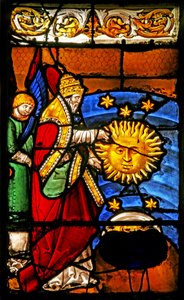 Fenêtre w2 représentant la Création du soleil et de la lune