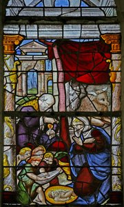 Fenêtre w3 représentant la Nativité