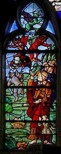 Saint Pierre avec Simon le Magicien qui tombe après avoir essayé de voler - French School