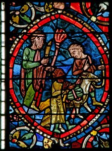 Fenêtre w5-L représentant Abraham emmenant Isaac pour être sacrifié - French School