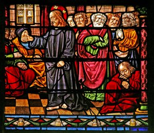 Fenêtre w6 représentant le Christ prêchant
