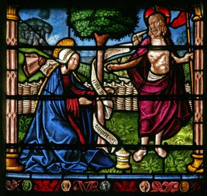 Fenêtre w6 représentant une scène de résurrection : Noli Me Tangere