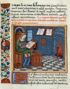 Femme illuminant le Livre des Prudents et Imprudents de Catherine d