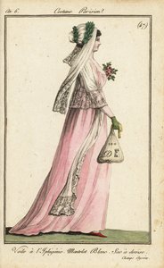 Femme avec sac à rébus sur les Champs-Élysées
