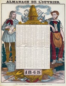 Calendrier des travailleurs pour 1843 - French School