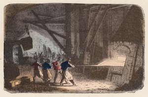 Travail du fer dans un fourneau