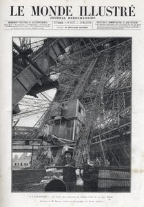Exposition universelle de Paris de 1889 - Le chemin des ascenseurs du premier étage de la tour Eiffel - Le Monde Illustré de 1889