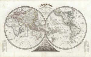 Carte du monde en deux hémisphères
