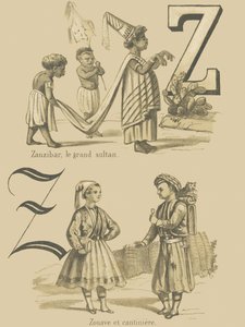 Z : Zanzibar, le grand sultan / Zouave et cantinière - French School