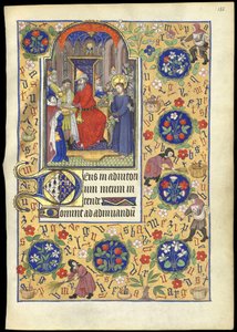 f.135r Miniature de Pilate se lavant les mains du sort de Jésus, du 