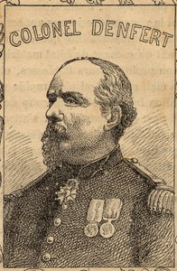 portrait du colonel français Pierre Philippe Denfert-Rochereau - 1870-71 (gravure) - French School