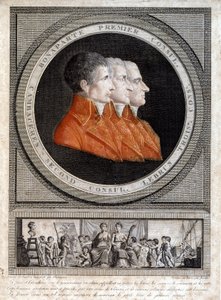 Portrait des trois consuls, Napoléon Bonaparte (1769-1821), Jean Jacques Régis de Cambacérès (1753-1824) et Charles François Lebrun (1739-1824) - French School