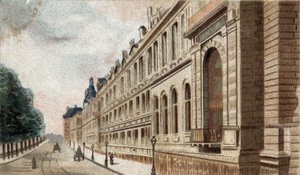 Vue du Palais du Louvre à Paris - French School