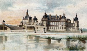 Vue du château de Chantilly (Oise) - French School