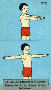 Exercice physique, fitness, exercices corporels, bonne santé, sain (chromolithographie) début du 20ème siècle - French School