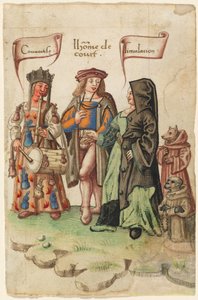 Un courtisan entre la convoitise et la dissimulation [fol. 14 recto] - French early 16th Century