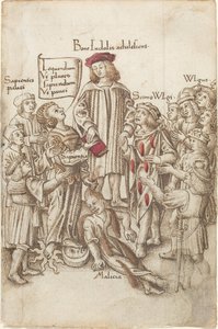 "Ne marchez pas en dehors de la voie publique" [fol. 35 recto] - French early 16th Century