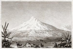 Volcan Chimborazo (gravure, vers 1840) - Friedrich Alexander Baron von (after) Humboldt