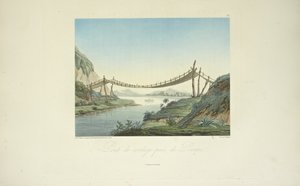 Pont de corde près de Penipe, dessiné par Marchais, gravé par Bouquet, illustration de 