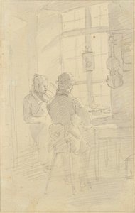 Deux hommes jouant du violon