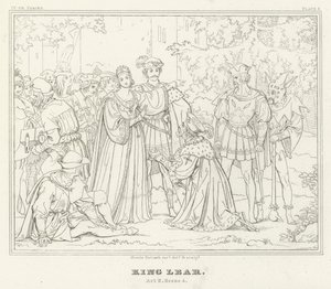 Le Roi Lear, Acte II, Scène 4 (gravure) - Friedrich August Moritz Retzsch