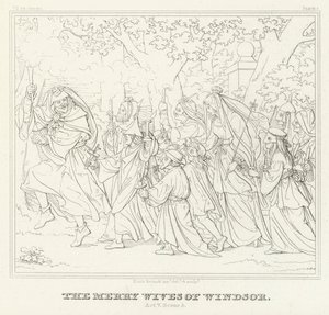 Les Joyeuses Commères de Windsor, Acte V, Scène 3 - Friedrich August Moritz Retzsch