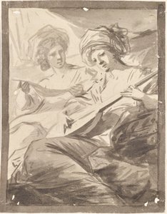 Deux femmes avec mandoline (Étude pour le double portrait des sœurs Victoire et Sophie von Fries ?) - Friedrich Heinrich Fuger