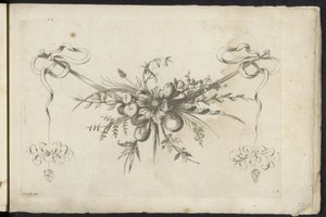 Feston de fruits, feuilles et fleurs