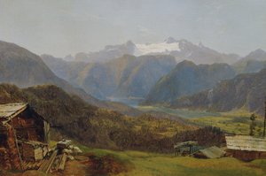 Vue de la Hütteneckalm sur le lac de Hallstatt et le Dachstein