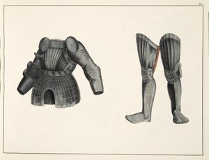 Armure, planche de A History of the Development and Customs of Chivalry, par Dr. Franz Kottenkamp, publié par Carl Hoffmann, 1842