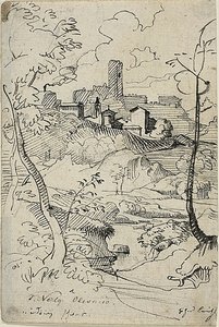 Ville italienne avec rivière (recto) ; Vue d