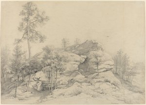 Un sanctuaire au bord du chemin sculpté dans un rocher - Friedrich Philipp Reinhold