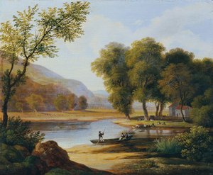 Bateliers dans le paysage