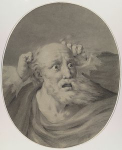 Vieil homme avec barbe, ébouriffant ses cheveux - Friedrich Rehberg