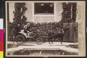 Enfants dans un petit carrosse