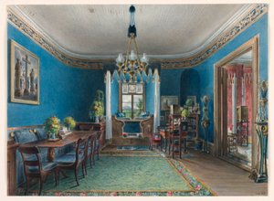 Dessin, La chambre bleue, Schloss Fischbach, 1846