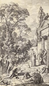 Circé pratiquant sa magie (gravure)