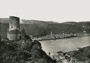 Le Katz surplombant le Rhin, St Goarshausen, Allemagne - Frith and Co