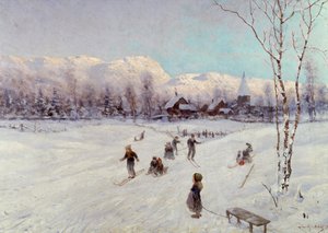 Scène de luge norvégienne